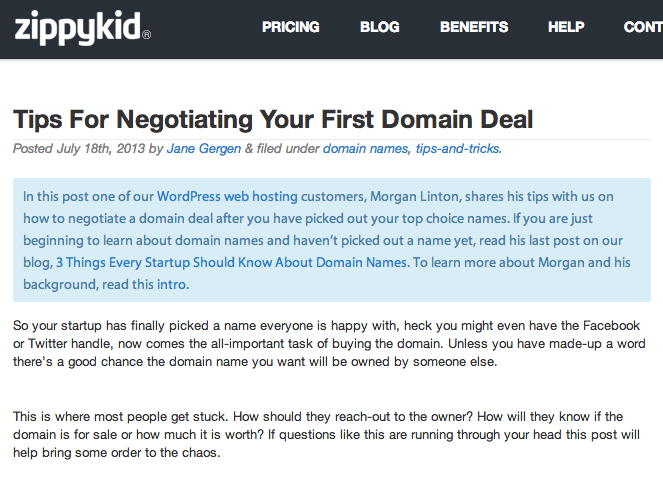 Negotiating First Domain Deal