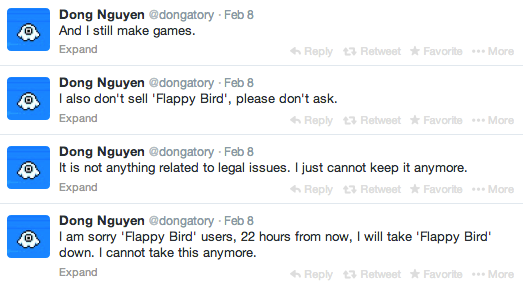 Flappy Bird Founder Tweets
